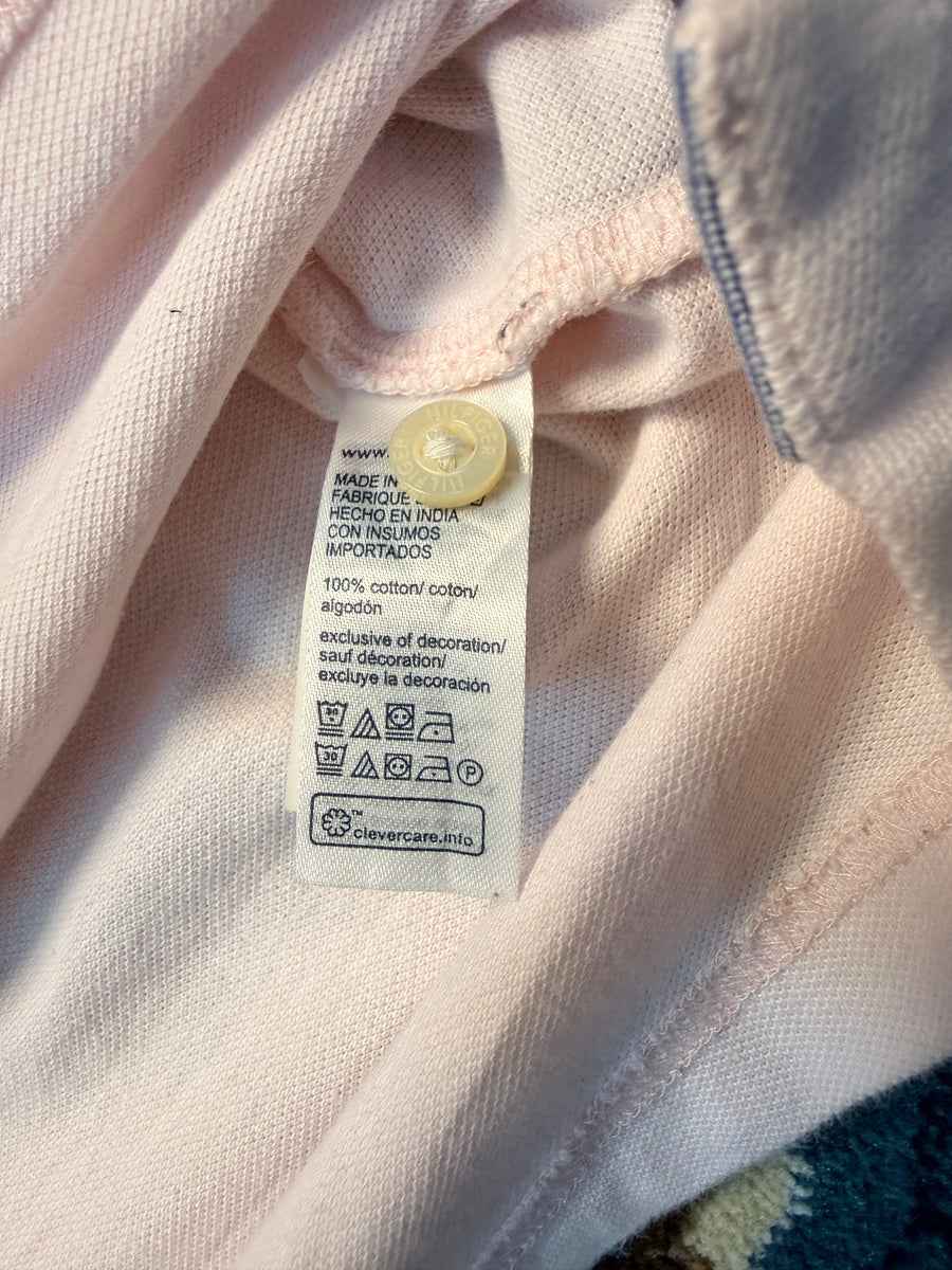 Tommy Hilfiger Baby Pink Long Sleeve Casual Fit Polo Shirt - L
