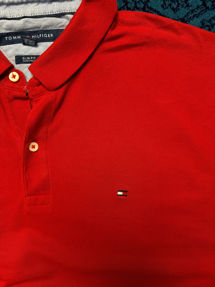 Tommy Hilfiger Red Slim Fit Polo Shirt - XL