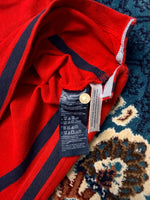 Tommy Hilfiger Stripe Red & Blue Performance Pique Polo Shirt - M