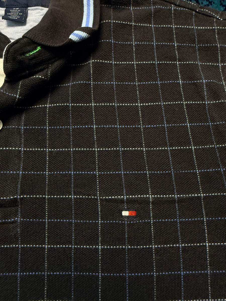 Tommy Hilfiger Check Black Polo Shirt - S