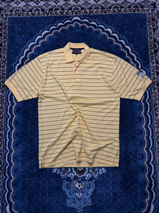 Tommy Hilfiger Golf Stripe Yellow Polo Shirt - L
