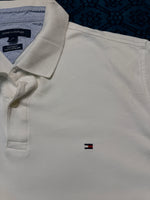 Tommy Hilfiger White Custom Fit Polo Shirt - L