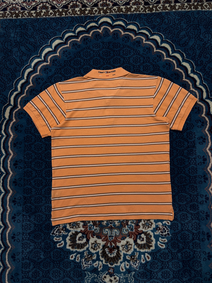 Tommy Hilfiger Stripe Peach Polo Shirt - XL