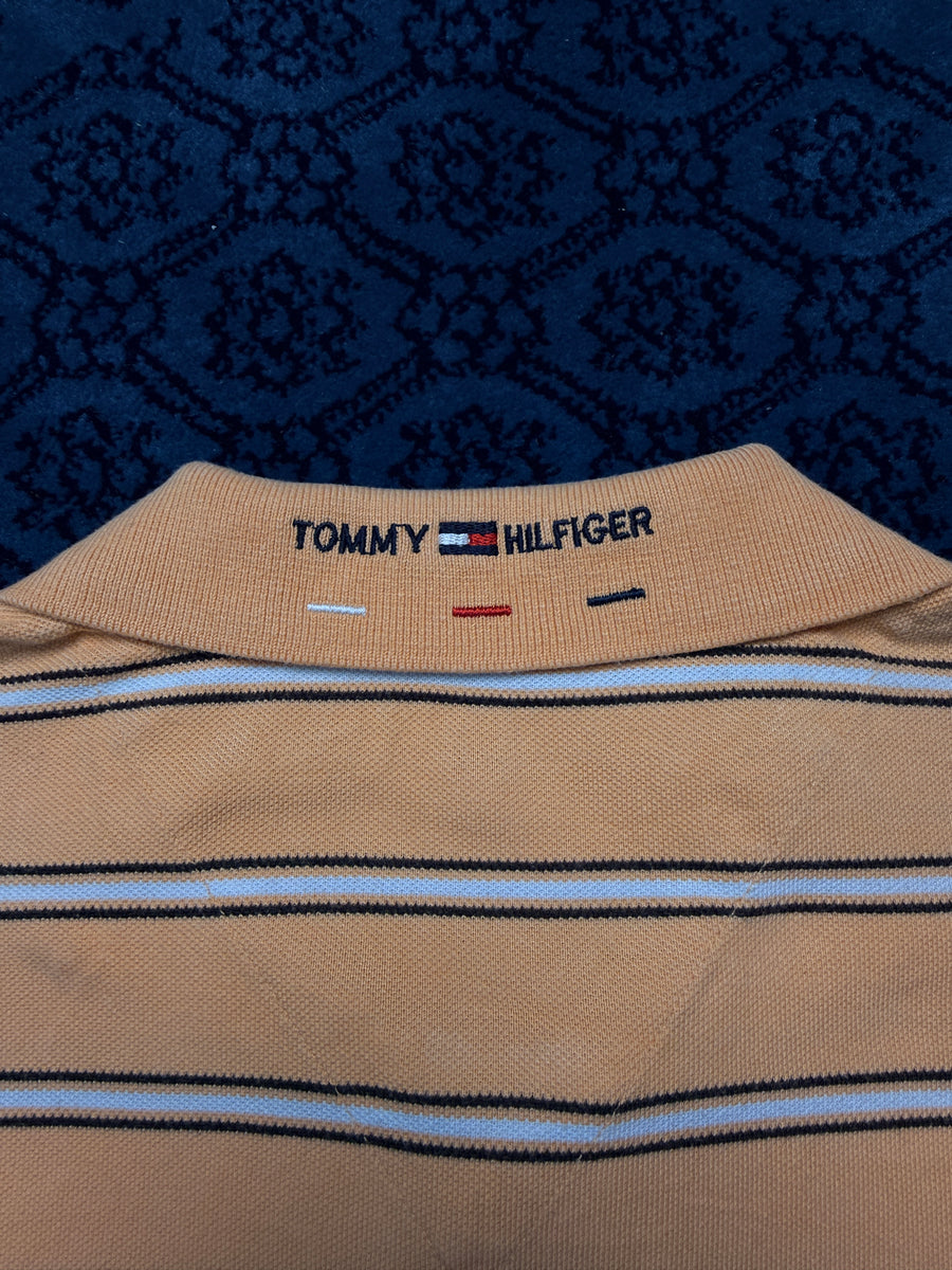 Tommy Hilfiger Stripe Peach Polo Shirt - XL