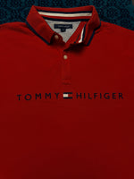 Tommy Hilfiger Big Logo Red Polo Shirt - XL