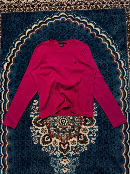 Ralph Lauren Sport Pink Long Sleeve T-Shirt - XL