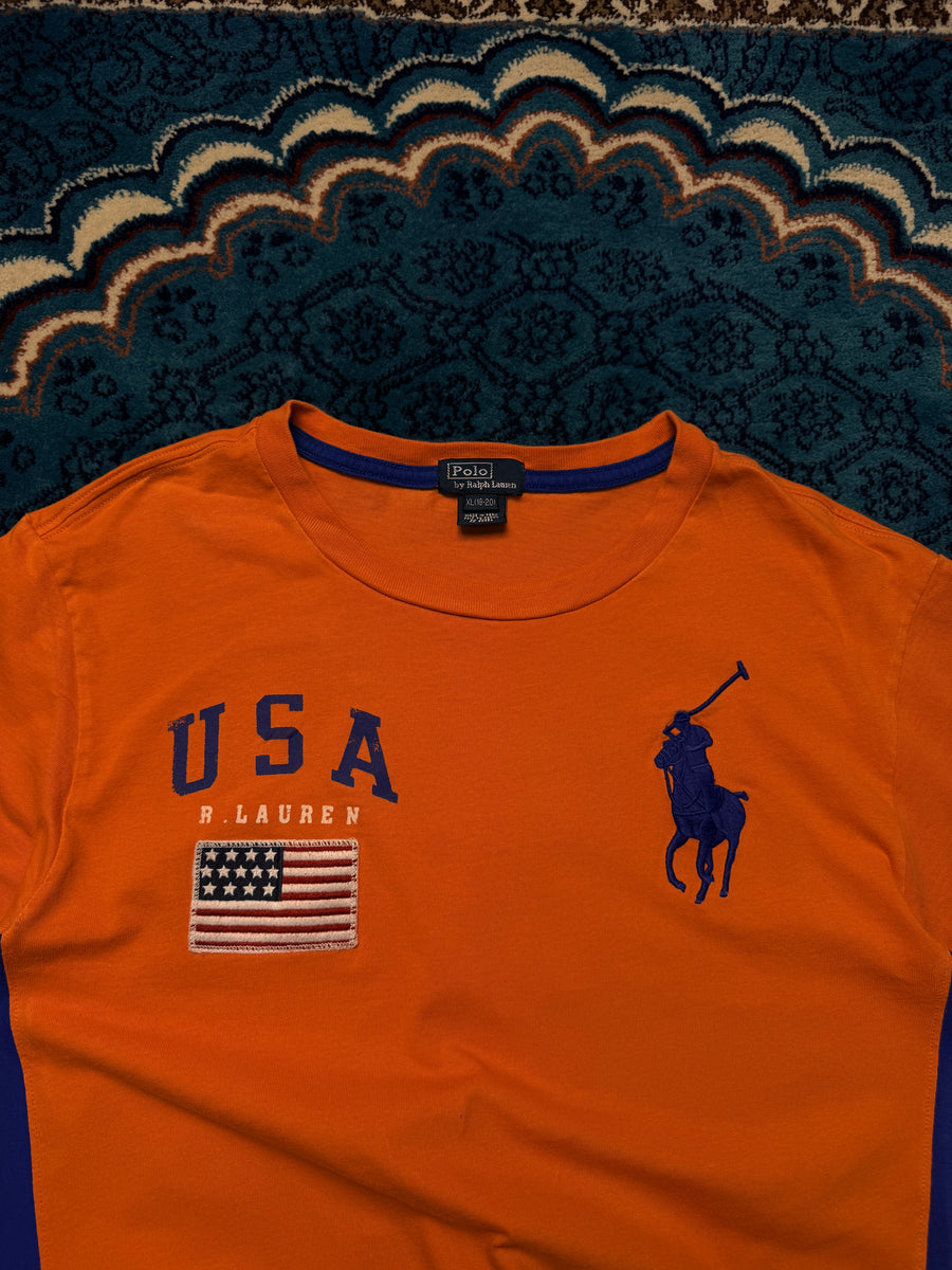 Polo by Ralph Lauren Orange USA T-Shirt - L
