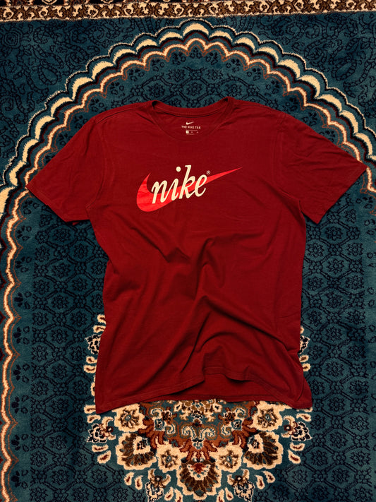 Nike Maroonish Red Athletic Cut Tee - M