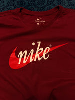 Nike Maroonish Red Athletic Cut Tee - M