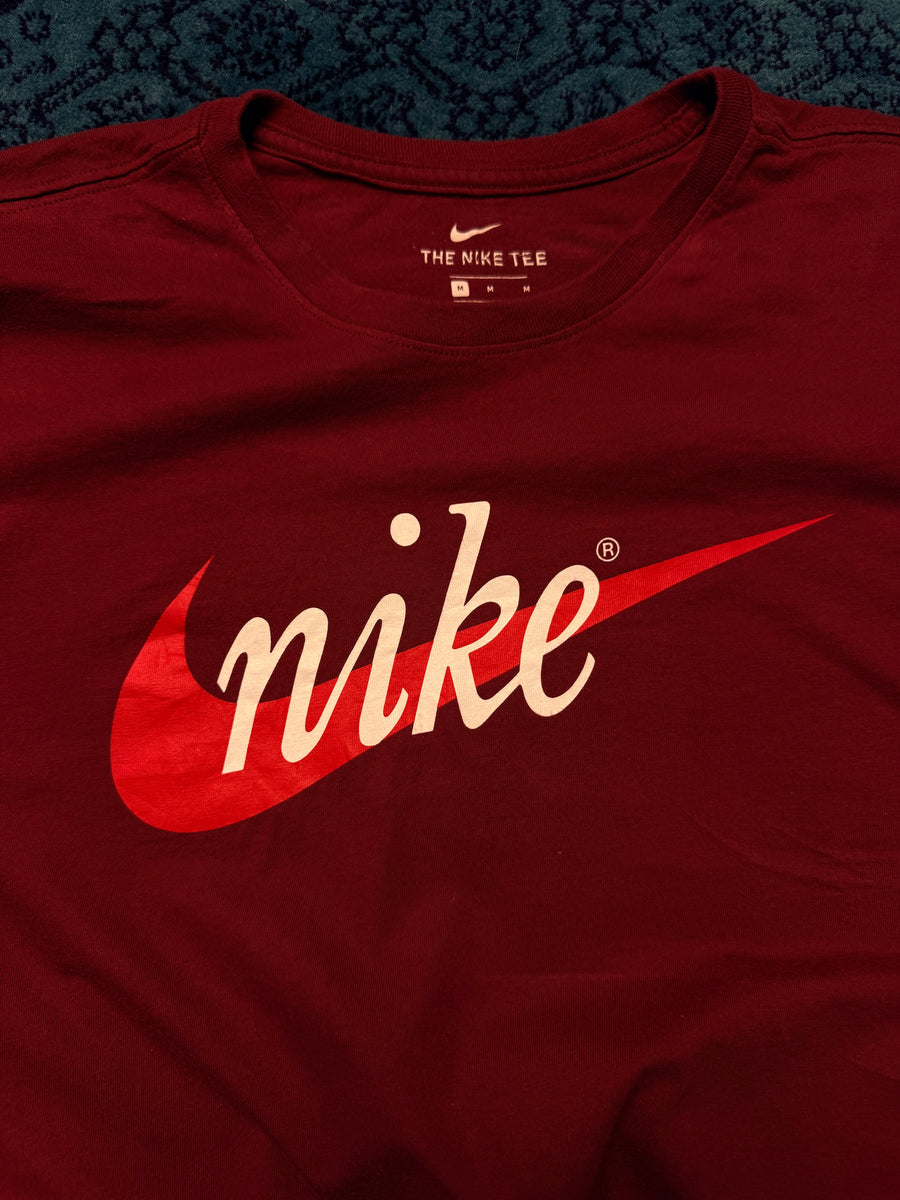 Nike Maroonish Red Athletic Cut Tee - M