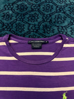 Ralph Lauren Sport Stripe Purple T-Shirt - M