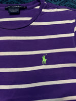 Ralph Lauren Sport Stripe Purple T-Shirt - M