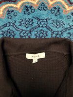 Reiss Black Knitted Polo Shirt - L