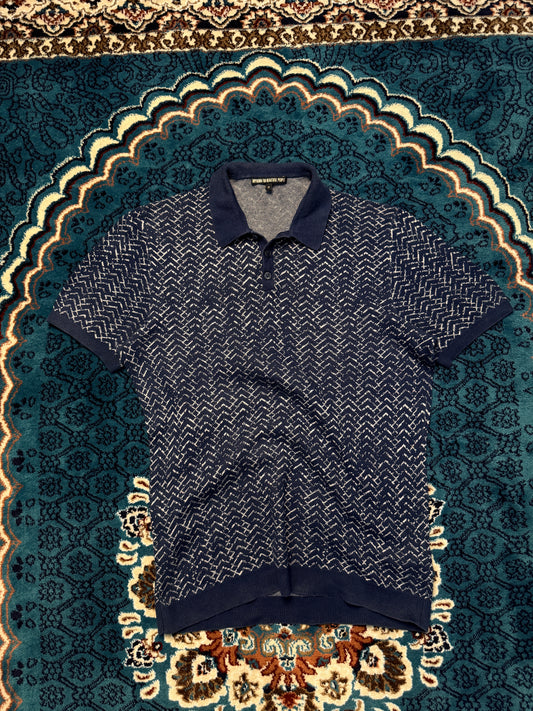 DryKorn Patterned Blue Polo Shirt - M