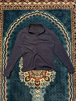 Masimmo Dutti Blue Long Sleeve Slim Fit Polo Shirt - M