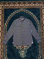 Tommy Hilfiger Stripe Blue 80's Two Ply Shirt - S