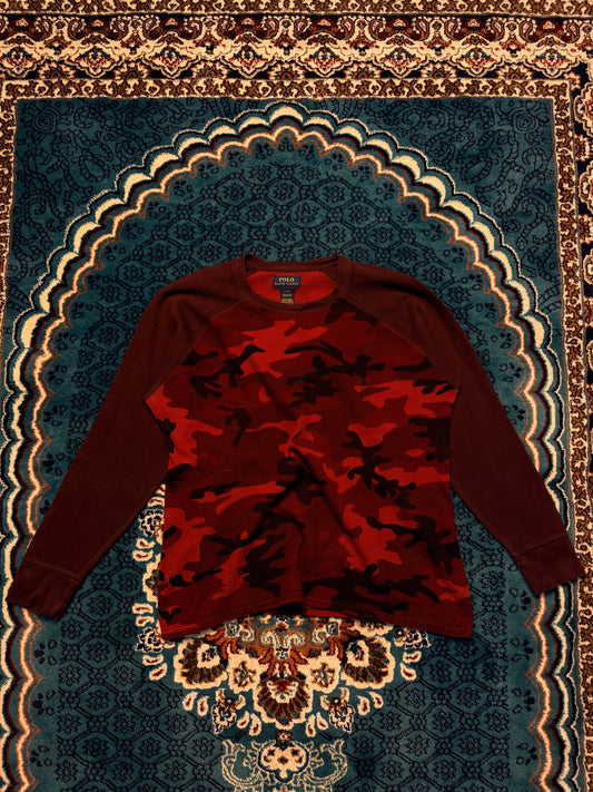 Polo Ralph Lauren Camo Red Long Sleeve T-Shirt - L
