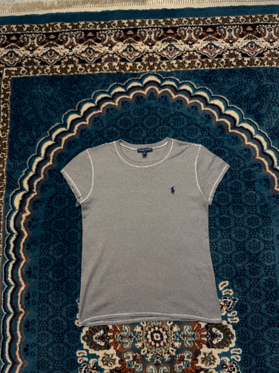 Ralph Lauren Stripe Grey T-Shirt - L