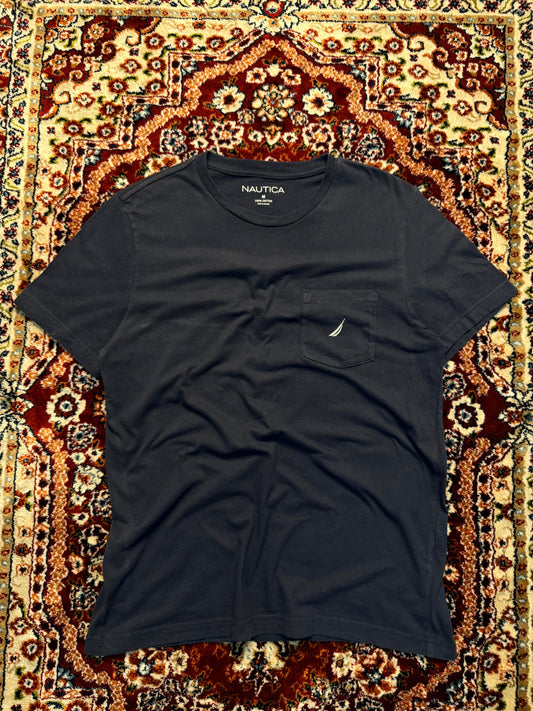 Nautica Navy Blue Cotton T-Shirt - M