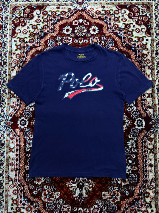 Polo Ralph Lauren Navy Blue Printed T-Shirt - L