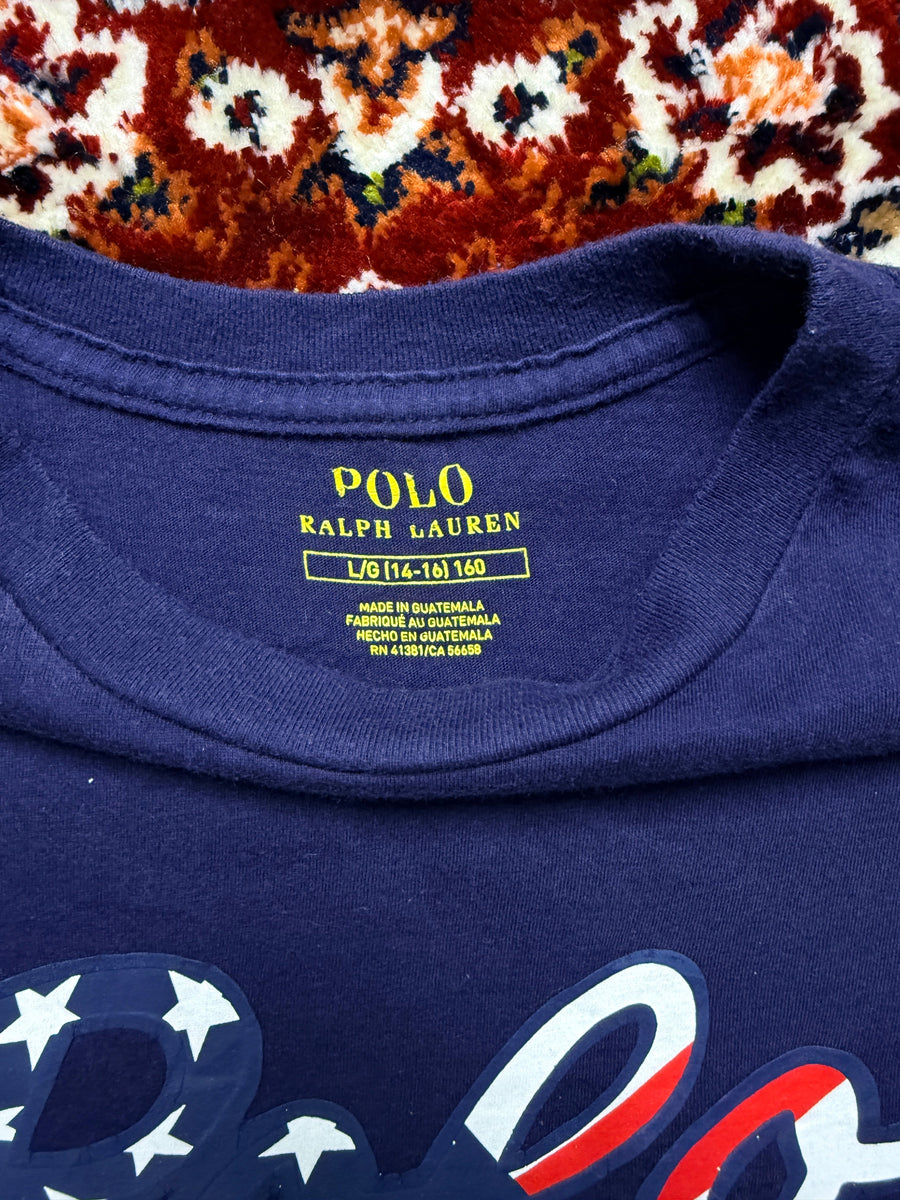 Polo Ralph Lauren Navy Blue Printed T-Shirt - L