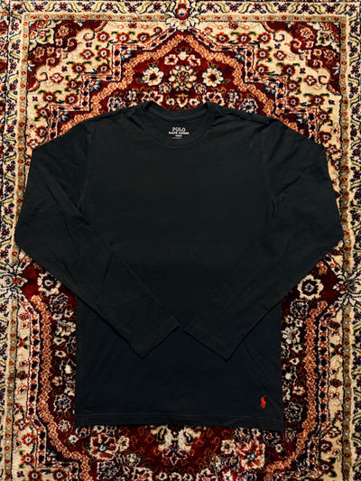 Polo Ralph Lauren Black Long Sleeve Cotton Tee - S