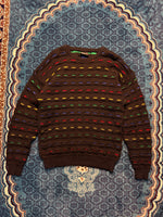 Farentino Roma Textured Knit Multicolour Crewneck Heavyweight Sweater - XL