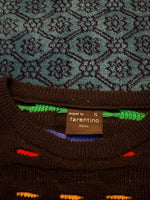 Farentino Roma Textured Knit Multicolour Crewneck Heavyweight Sweater - XL