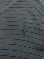 Polo by Ralph Lauren Stripe Grey Pima Cotton V Neck Sweater - XXL