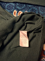 Gant Green Cotton Wool V Neck Sweater - L