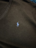 Polo Ralph Lauren Charcoal Grey Pima Cotton V Neck Sweater - S