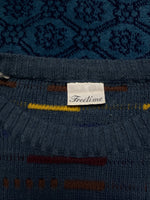 Freetime Textured Knit Multicolour Crewneck Sweater - XL