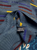 Freetime Textured Knit Multicolour Crewneck Sweater - XL