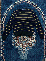 Polo by Ralph Lauren Stripe Green Lambs Wool Crewneck Sweater - L