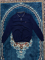 Gant Navy Blue Polo Style Quarter Zip Sweater - L