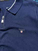 Gant Navy Blue Polo Style Quarter Zip Sweater - L