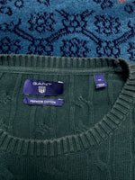 Gant Green Premium Cotton Cable Knit Sweater - M