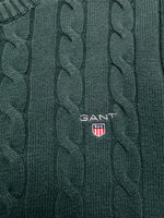 Gant Green Premium Cotton Cable Knit Sweater - M