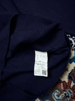 Hugo Boss Navy Blue Extra Fine Merino Wool V Neck Sweater - L