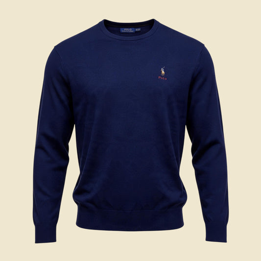 Polo Ralph Lauren Navy Blue Premium Crewneck Sweater - XL