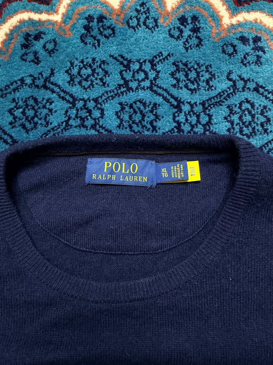 Polo Ralph Lauren Navy Blue Premium Crewneck Sweater - XL