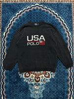 Polo by Ralph Lauren Grey Flag Crewneck Sweater - M/L