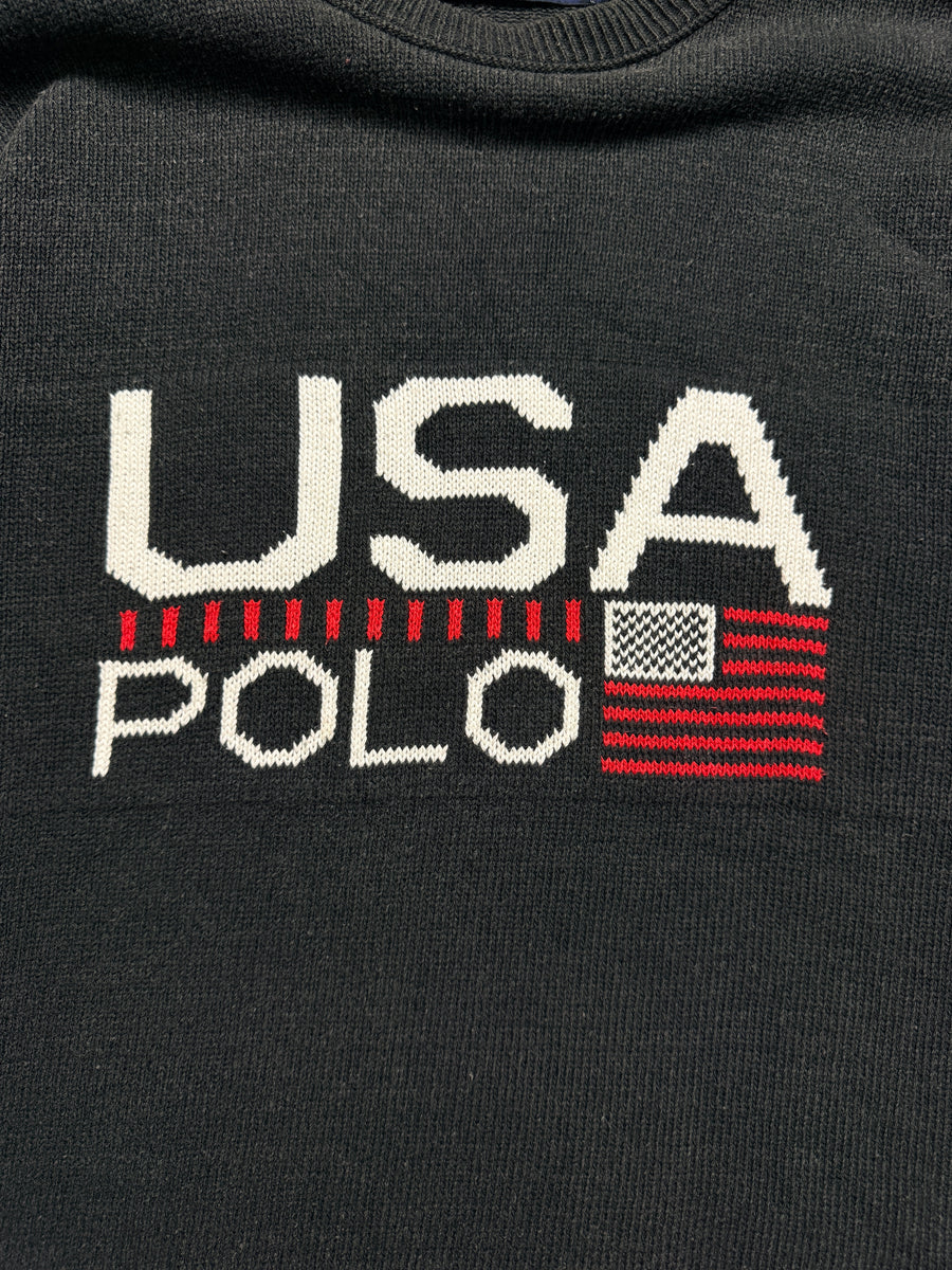 Polo by Ralph Lauren Grey Flag Crewneck Sweater - M/L