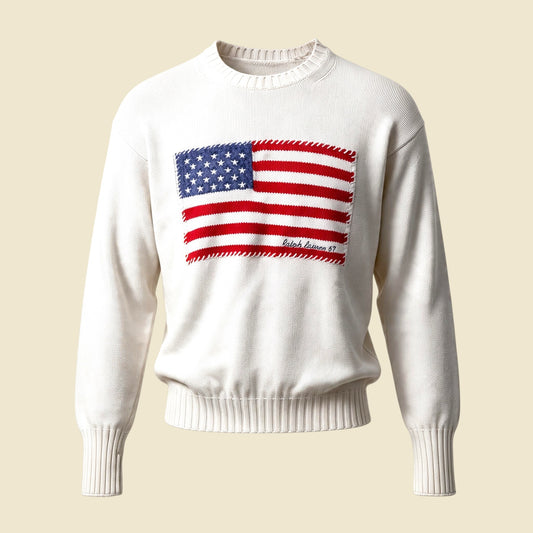 Ralph Lauren White Flag Crewneck Sweater - S