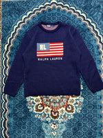 Polo by Ralph Lauren Navy Blue Flag Crewneck Sweater - S