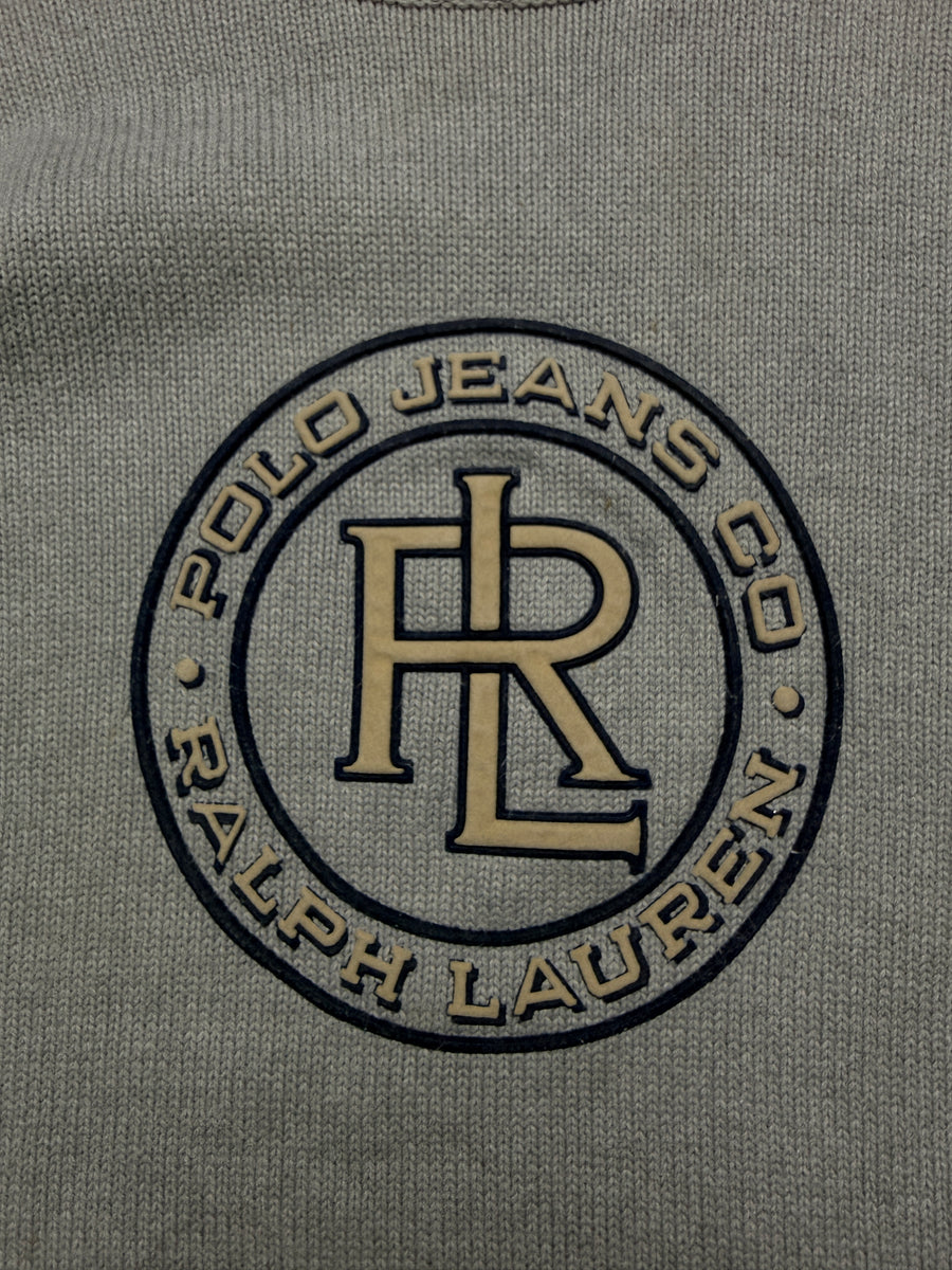 Polo Jeans Co. Light Grey Big Logo Crewneck Sweater - XL