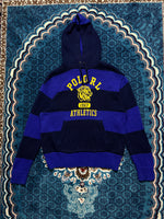 Polo Ralph Lauren Stripe Blue Hooded 1967 Athletics Knit Sweater - M