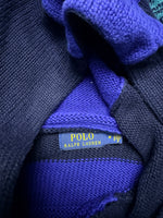 Polo Ralph Lauren Stripe Blue Hooded 1967 Athletics Knit Sweater - M