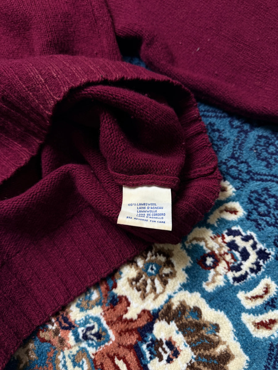 Polo Jeans Co. Maroon Flag Lambs Wool Crewneck Sweater - XL