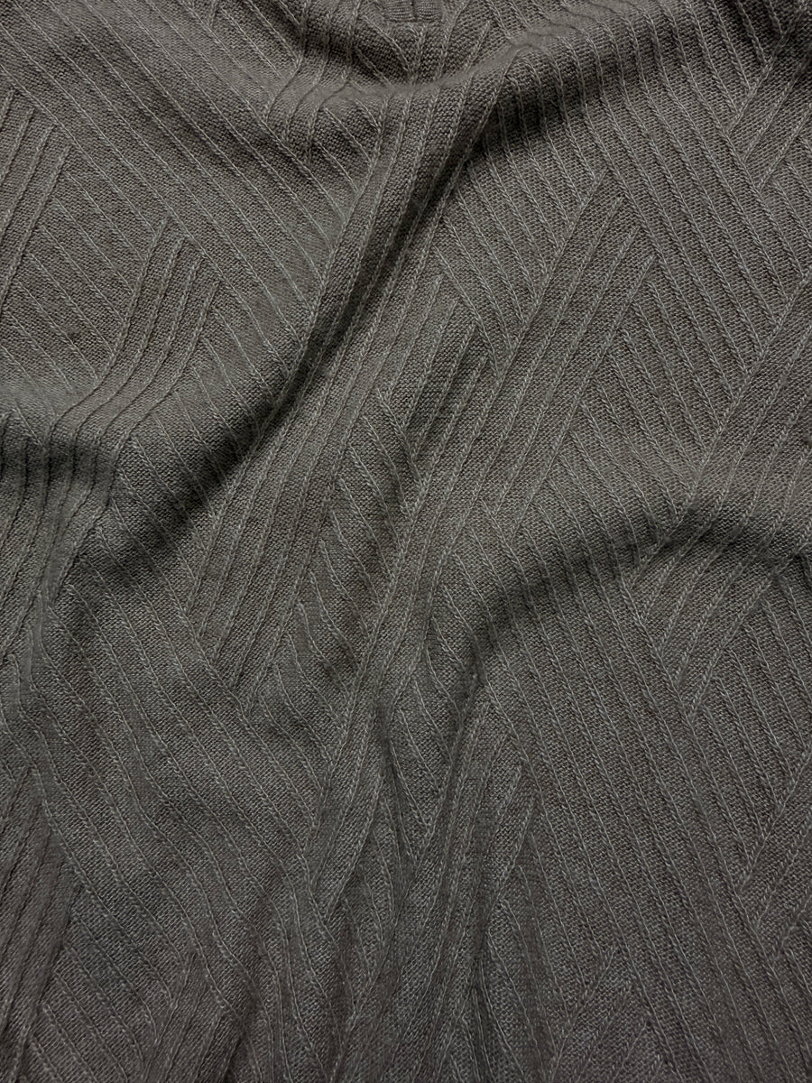 Reiss Beige Textured Quarter Zip Sweater - M